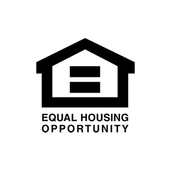 Black and white logo for Equal Housing Opportunity.
